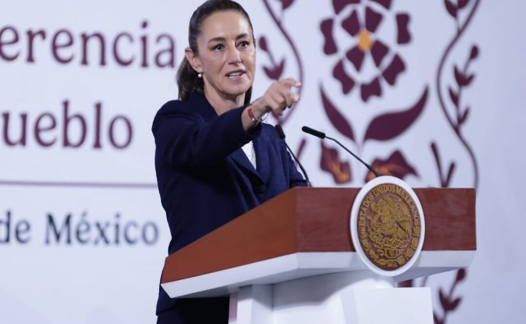 Claudia Sheinbaum, presidenta de México, durante la mañanera del 10 de marzo del 2025 en Palacio Nacional. Foto: Fernanda Rojas / EL UNIVERSAL