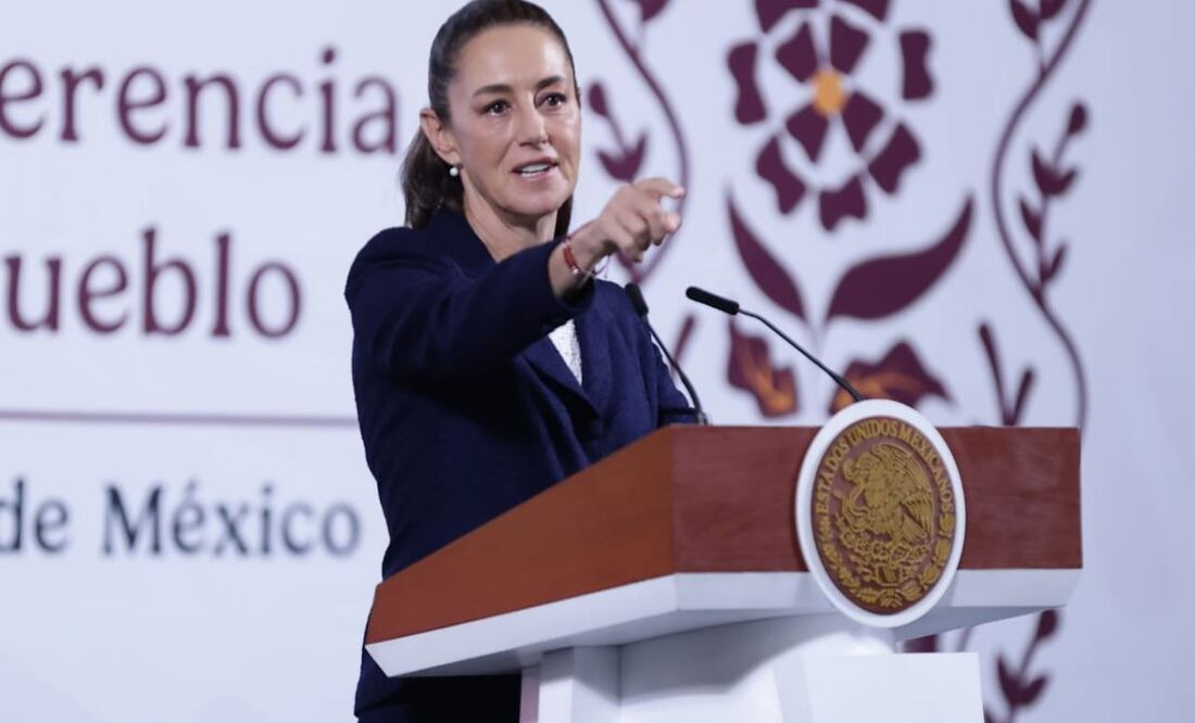 Claudia Sheinbaum, presidenta de México, durante la mañanera del 10 de marzo del 2025 en Palacio Nacional. Foto: Fernanda Rojas / EL UNIVERSAL