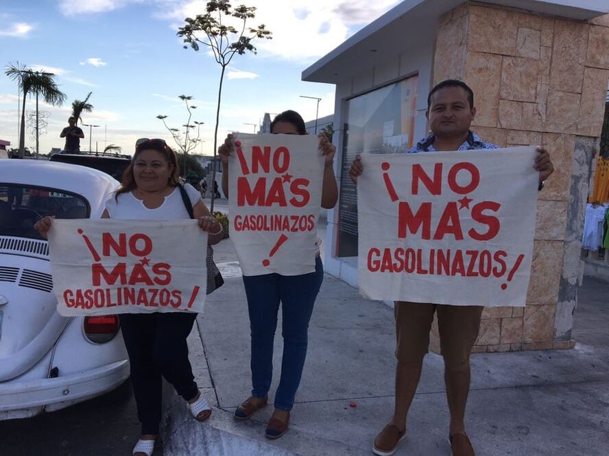 Sin incidentes, protesta en Chetumal contra gasolinazo
