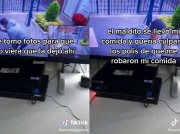 Repartidor tragón se vuelve viral. Finge entregar comida y la roba
