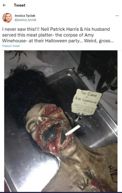 Neil Patrick Harris se disculpa por el pastel del 'cadáver' de Amy Winehouse que hizo hace 10 años