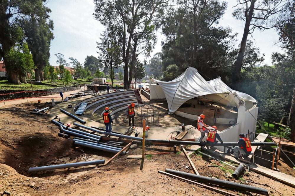 El teatro al aire libre, una de las nuevas atracciones del parque, tendrá dos velareas que cubrirán el escenario y las gradas. En el lugar se realizarán shows y presentaciones. Foto: Jorge Alvarado