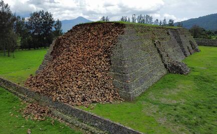 Se daña basamento de pirámide en la zona arqueológica de Ihuatzio; INAH acusa mala intervención y mal clima