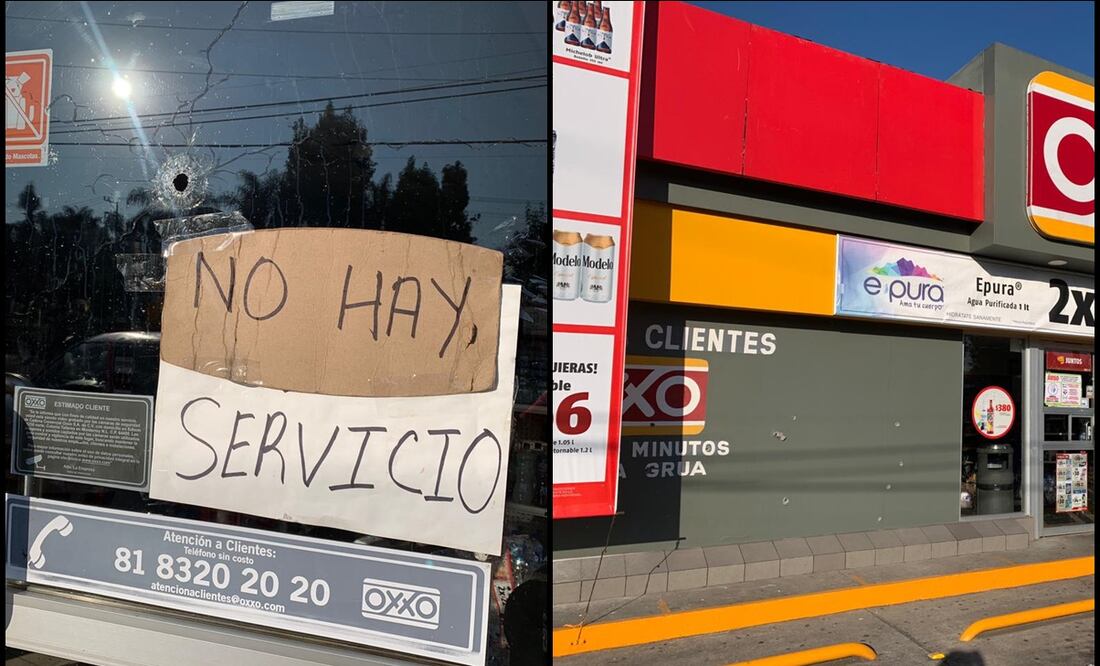 En Uruapan, grupos armados dispararon con rifles de alto poder contra dos tiendas de conveniencia. Fotos: Cortesía Carlos López / Última Hora Uruapan