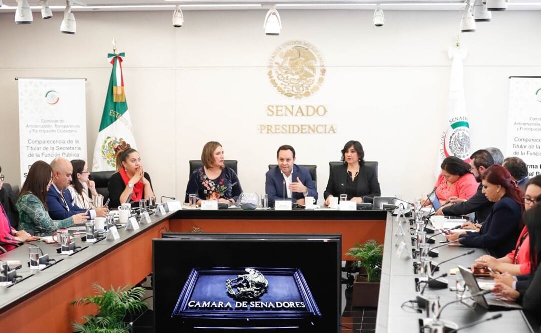 Comparecencia de la titular de la Secretaría de la Función Pública, Irma Eréndira Sandoval, ante el Senado / FOTO: Tomada de Twitter @senadomexicano
