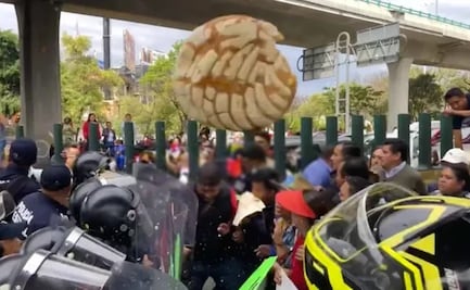 VIDEO: Concha voladora roba miradas durante trifulca en bloqueo de maestros en Periférico
