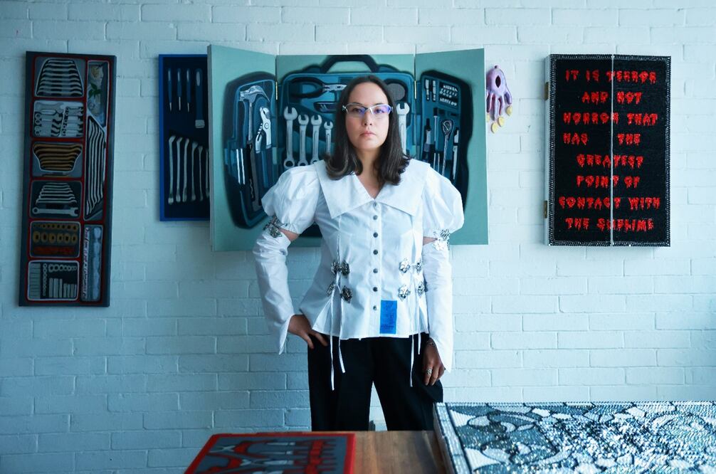 Frieda Toranzo-Jaeger, artista méxico-alemana censurada en Alemania por su postura proPalestina.
Foto: EL UNIVERSAL / Fernanda Rojas