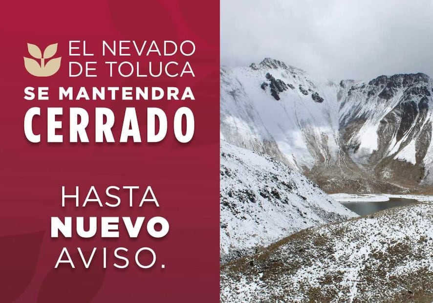 Debido a la nevada que se registró en las últimas horas en el Nevado de Toluca, el acceso permanece cerrado hasta nuevo aviso, informó Protección Civil del Estado de México. Foto: Especial