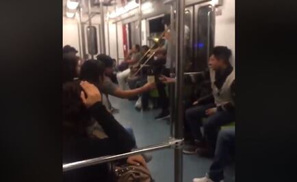 Jóvenes arman fiesta en vagón del Metro