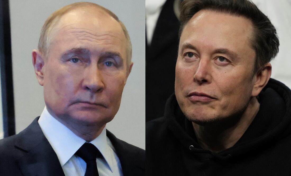 Vladímir Putin, presidente de Rusia y Elon Musk, fundador de Tesla. Foto: AP