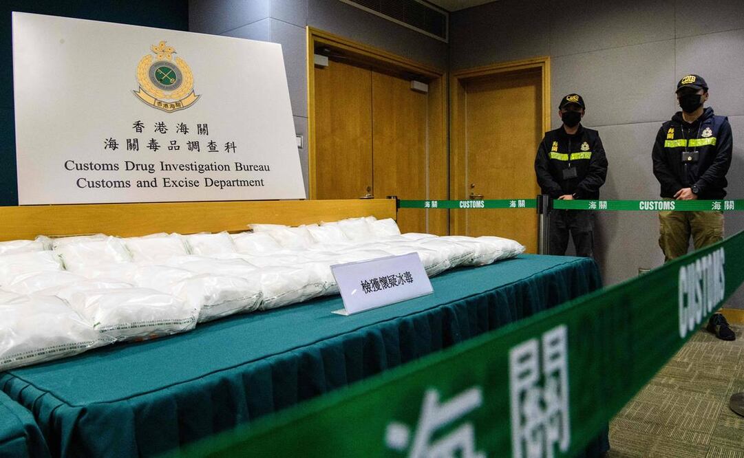 Metanfetamina procedente de México asegurada en Hong Kong (Fotos: AFP)