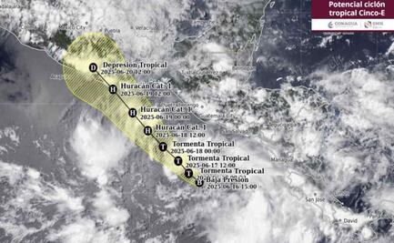 Cinco-E se intensifica a depresión tropical; prevén evolucione a huracán Erick con impacto en Oaxaca y Guerrero