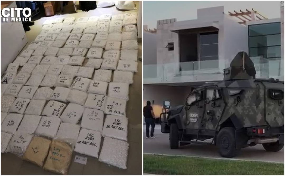 Aspecto del decomiso de Sedena de fentanilo, supuestamente el más grande