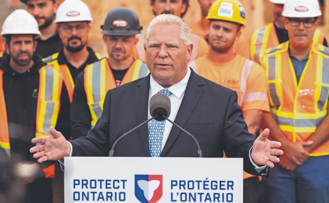 El gobernador de la provincia canadiense de Ontario, Doug Ford, en Hamilton. Foto: AP