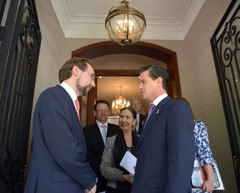 El presidente Enrique Peña Nieto en reunión con el Alto Comisionado de las Naciones Unidas para los Derechos Humanos, Zeid Ra’ad Al Hussein (TOMADA DEL TWITTER DE PRESIDENCIA DE LA REPÚBLICA)