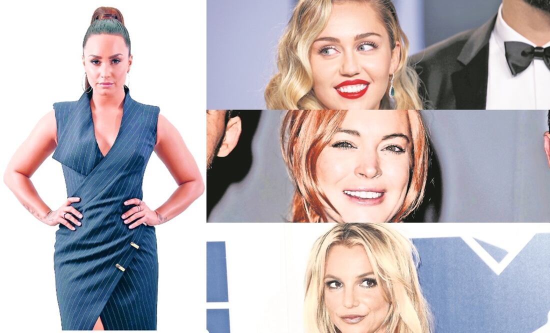 Demi Lovato, Miley Cyrus, Lindsay Lohan y Britney Spears (FOTOS: ARCHIVO EL UNIVERSAL)