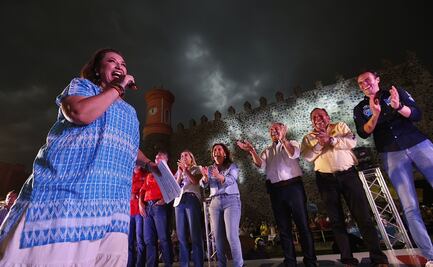 Aguacero obliga a Xóchitl Gálvez a acortar mitin de cierre de campaña en Morelos