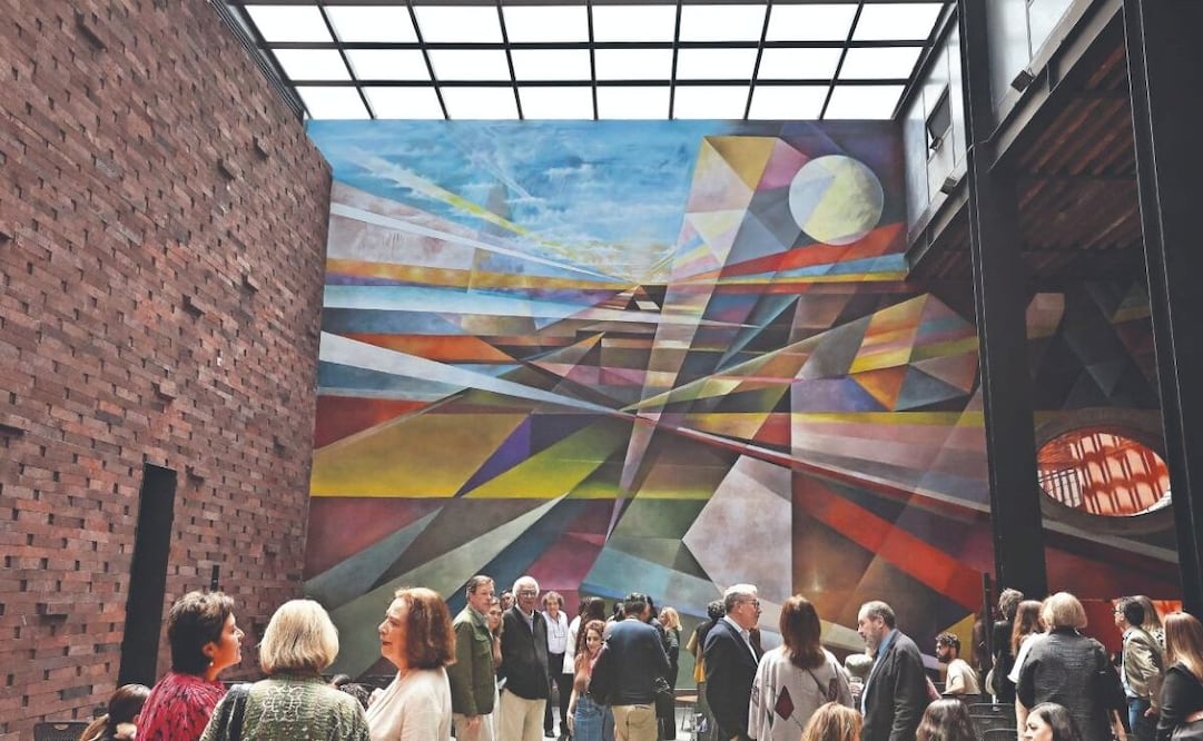 "Mutua presencia de tiempos eternos" es el último mural del artista, en la sede del Nacional Monte de Piedad. Cortesía Nacional Monte de Piedad.