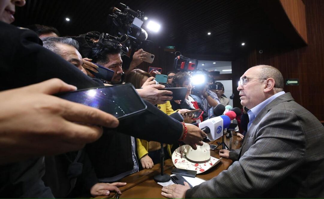 El coordinador del PRI en la Cámara de Diputados, Rubén Moreira, durante conferencia de prensa este martes 4 de noviembre de 2025. Foto: Especial