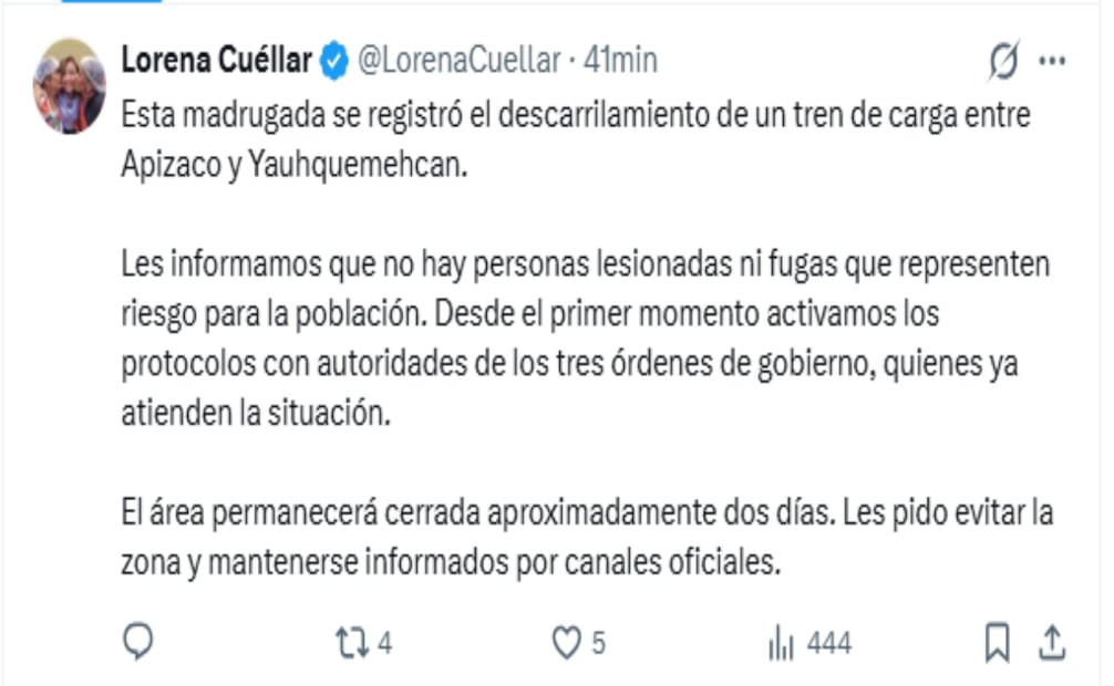 Descarrila tren en Tlaxcala. Foto: Captura de pantalla