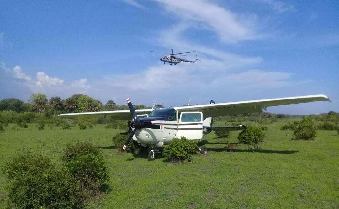 Aeronave asegurada por la Secretaría de Marina. Foto: Cortesía