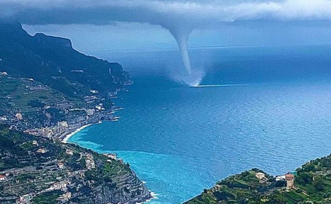 Una espectacular tromba marina sorprendió en la costa italiana. Foto: @GeotechTips