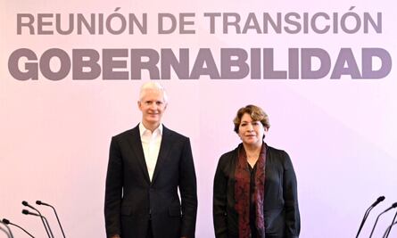 Alfredo del Mazo y Delfina Gómez llevan a cabo reunión de transición para gobierno del Edomex 2023-2029