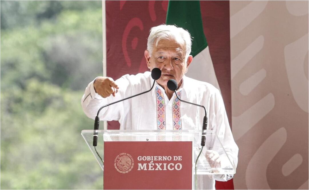 López Obrador, Claudia Sheinbaum y Rutilio Escandón inauguraron el puente de La Concordia, obra que pasa por encima de la presa de la Angostura en Chiapas. Foto: Gabriel Pano/EL UNIVERSAL