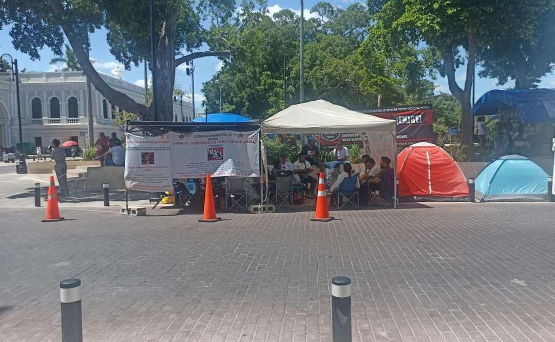 Continúa paro magisterial en Yucatán (19/05/2025). Foto: Especial