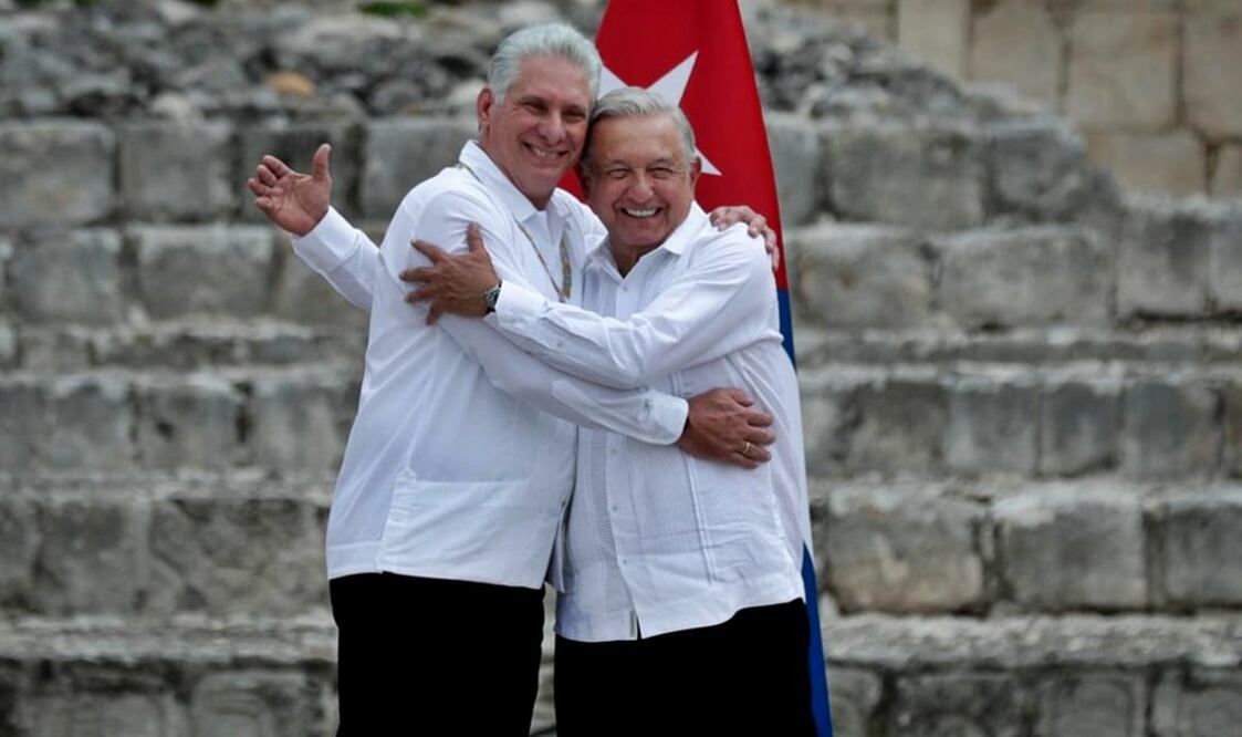 Presidente de Cuba, Miguel Díaz-Canel / Presidente de México, Andrés Manuel López Obrador. Foto: Diego Simón Sánchez