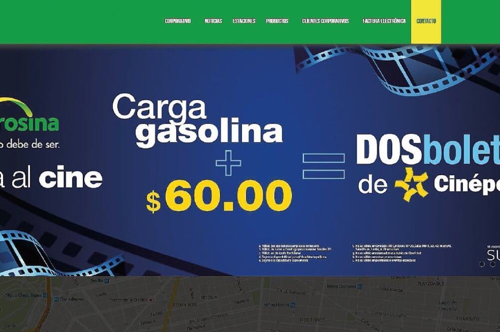 Mediante boletos gratis para el cine, combos de palomitas, refresco y hot dog, entre otras ofertas, las nuevas gasolineras buscan atraer clientes (IMÁGENES TOMADAS DE INTERNET)