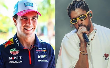 Bad Bunny sorprende en Fórmula 1 con atuendo arriesgado y aparece junto al Checo Pérez