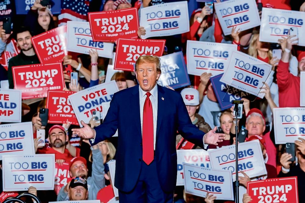 El exmandatario y precandidato presidencial republicano, Donald Trump, en Carolina del Norte. Foto: de Erik S . Lesser. EFE