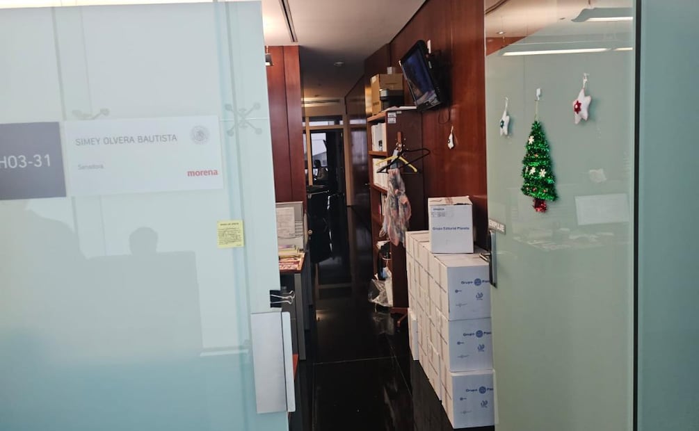 Llegan al Senado cientos de libros de “Grandeza” del expresidente Andrés Manuel López Obrador que regalados (09/12/2025). Foto: Especial