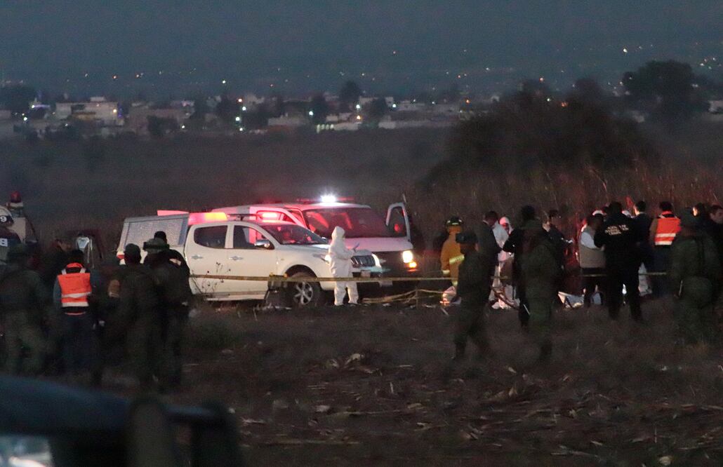 Lugar donde impactó el helicóptero donde viajaban la gobernadora Martha Erika Alonso y el senador Rafael Moreno Valle (ARCHIVO. EL UNIVERSAL)