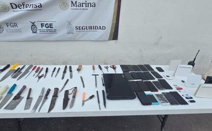 Realizan revisiones sorpresivas en penal de Culiacán; aseguran 4 armas, 37 cuchillos y otros objetos prohibidos