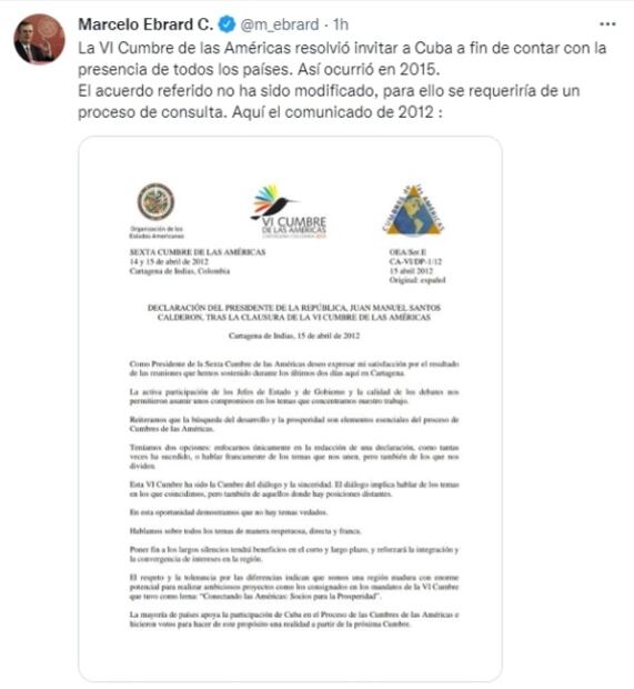 No habrá "nueva era" en relaciones de EU con AL si se excluye a países, dice Ebrard sobre Cumbre