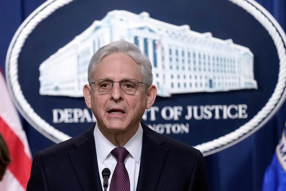 El fiscal general Merrick Garland, durante una conferencia de prensa en el Departamento de Justicia en Washington. Foto: AP