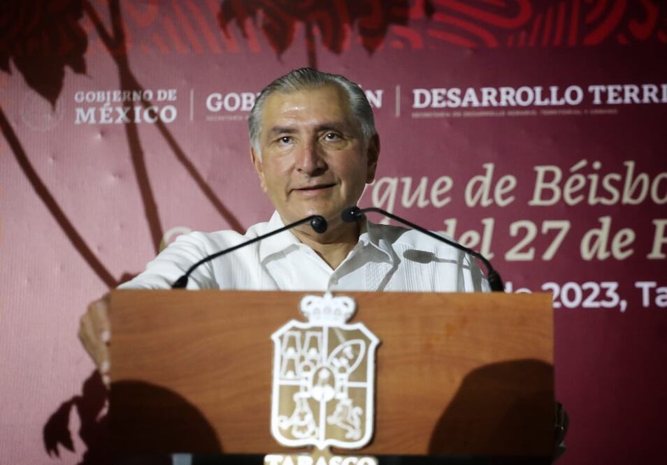 El secretario de Gobernación, Adán Augusto, inauguró el Estadio de Beisbol Centenario en Tabasco. FOTO: Especial