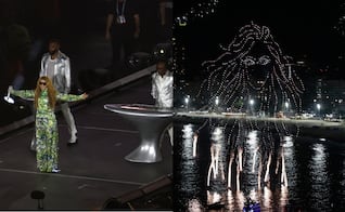 Shakira arranca con “La Fuerte” en Copacabana: drones, fuegos artificiales y un traje con la bandera de Brasil
