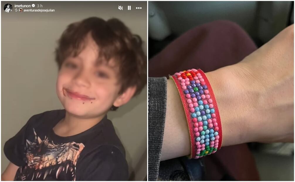 Imelda Garza comparte en redes momentos con su hijo José Julián , así como una foto de la pulsera que le hizo el menor.