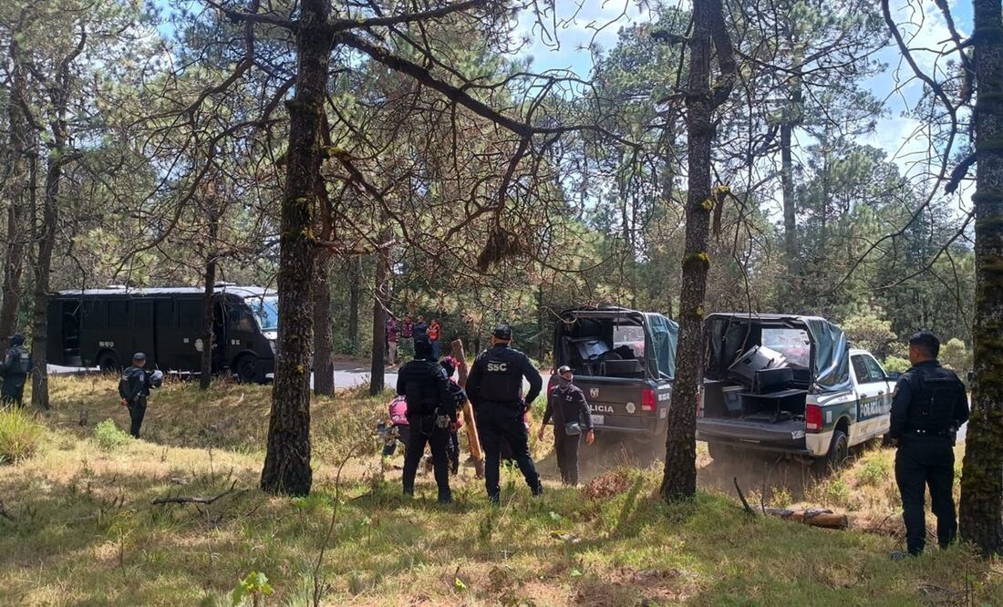 Operativo en el poblado de Santo Tomás Ajusco. Foto: Especial