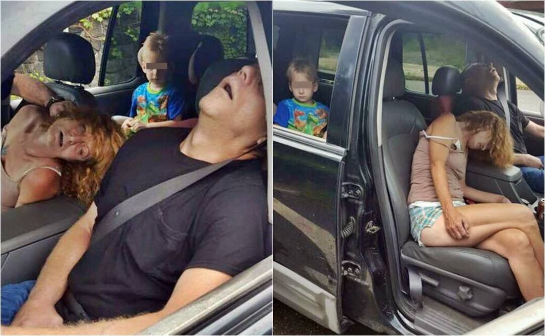 Conducían casi inconscientes con su hijo en el auto 