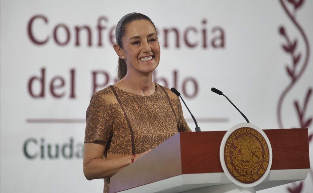 La presidenta Claudia Sheinbaum en la mañanera del 9 de mayo de 2025. Foto: Carlos Mejía/EL UNIVERSAL