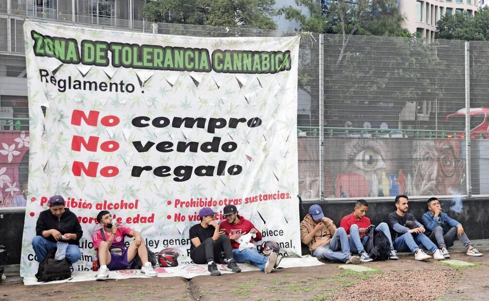 El colectivo Siembra Cultura, ubicado en la Plaza de Lectura José Saramago, busca cumplir la regla de no vender e intercambiar marihuana en el lugar. Foto: Carlos Mejía / EL UNIVERSAL