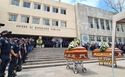 Dan último adiós a policías de SLP colgados en un puente de Zacatecas