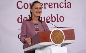 Presidenta Claudia Sheinbaum Pardo durante su conferencia de prensa desde Palacio Nacional este 24 de junio. Foto: Karla Guerrero / EL UNIVERSAL