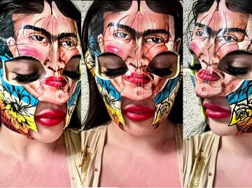 La luchadora Reina Dorada rinde homenaje a Frida Kahlo con el diseño de su máscara