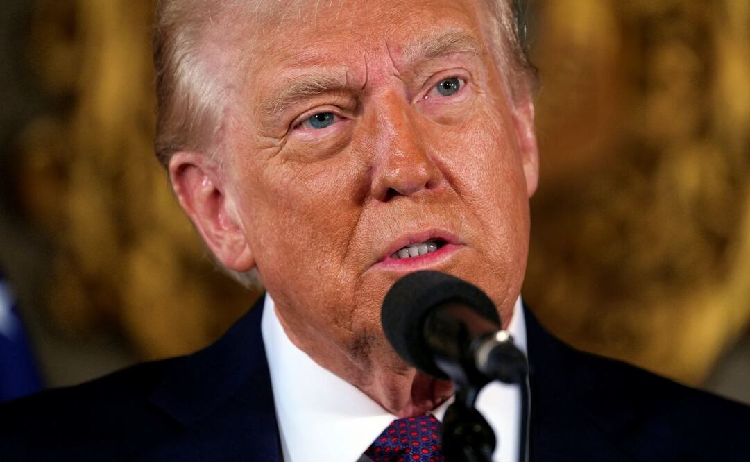 El presidente electo Donald Trump habla durante una conferencia de prensa en Mar-a-Lago, el martes 7 de enero de 2025, en Palm Beach, Florida. Foto: AP