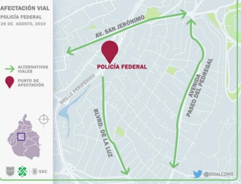 Por tercer día consecutivo, policías federales cierran carriles de Periférico Sur